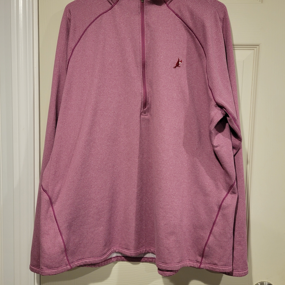 Cutter & Buck Pink Grid Waffle-Knit Quarter Zip